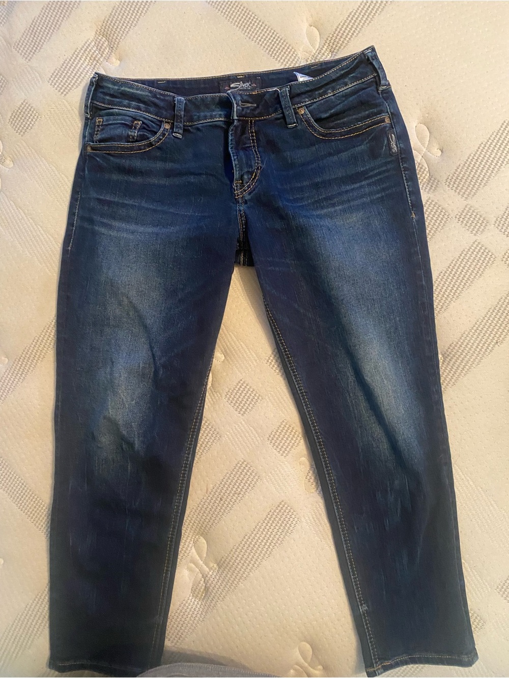 Silver Jeans Dark Blue Suki Skinny CROP